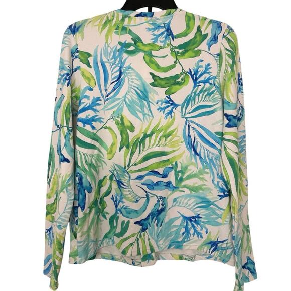 Tommy Bahama Island Cays Seafrond Full Zip UPF 50 Rashguard New Beachy Summer M - Picture 9 of 16